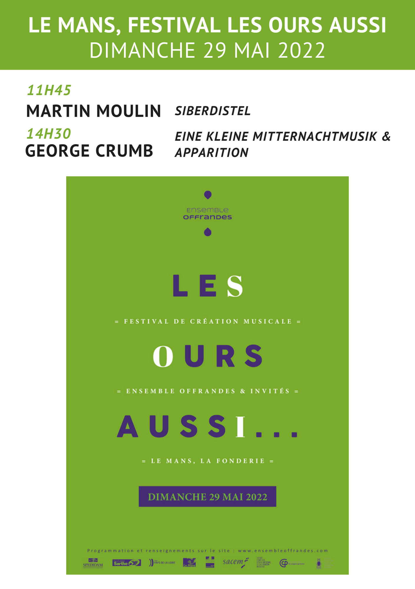 Festival LES OURS AUSSI, Le Mans